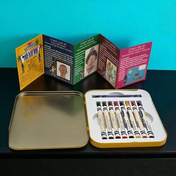 Crayola Crayons Vintage Tin Honors True Blue Heroes Limited Ed 9 Special Crayons - Picture 7 of 11